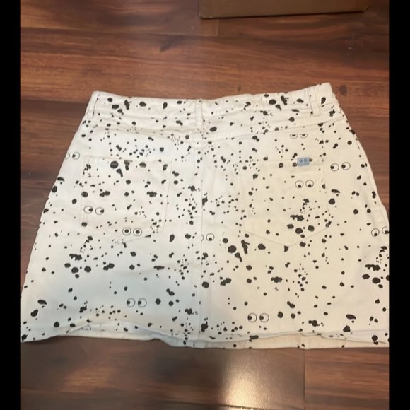 EU 34 / Medium Lazy Oaf x Studio Arhoj Glazed Over Splatter Eyes Skirt - Picture 2 of 6